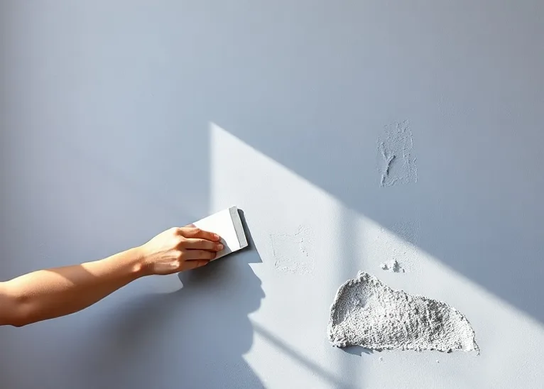 Application d'un enduit décoratif à la lisseuse sur un mur