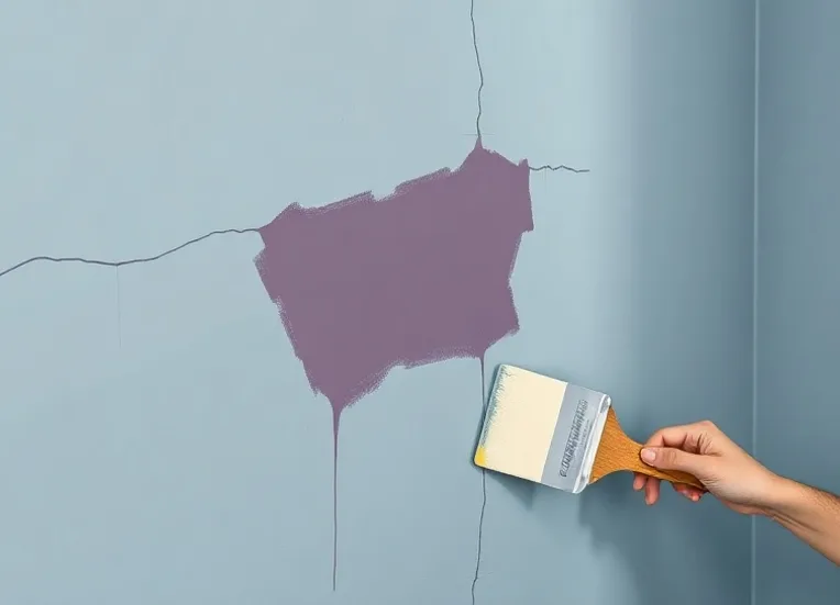Ponçage et rebouchage des fissures avant mise en peinture