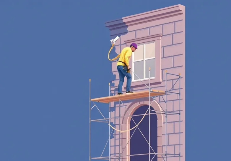 Ravalement de façade en pierre, nettoyage et application d'enduit